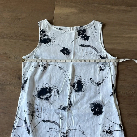Habitat Linen Sketched Floral Pocket Dress White Size Small - Picture 5 of 11